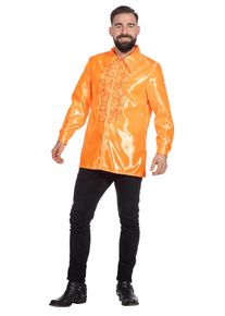 Orange flæse skjorte til mænd