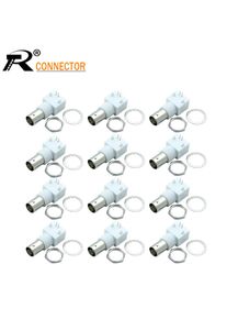 12/50/100pcs BNC Female Right Angle Panel Mount Plastic Type White PC Board PCB With Nut bulkhead Connector