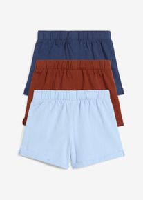 Jerseyshorts i ren ekologisk bomull f&ouml;r bebisar (3-pack) - bl&aring; - storlek 68/74 - bonprix