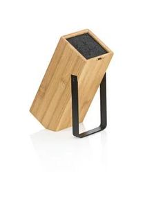 Kela Messerblock , Schwarz, Hellbraun , Holz , Bambus , 10x24x20 cm , Küchenmesser, Messerblöcke