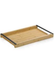 Kela Serviertablett , Schwarz, Hellbraun , Holz , Bambus , rechteckig , 27.5x4x43 cm , Geschirr, Tischkultur & Serviergeschirr, Tabletts