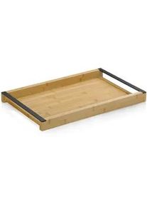 Kela Serviertablett , Schwarz, Hellbraun , Holz , Bambus , rechteckig , 34.5x4.5x54 cm , Geschirr, Tischkultur & Serviergeschirr, Tabletts