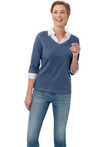 Damska Tričko 2-v-1 s tkanou vsadkou džínsová modrá veľkosť 38