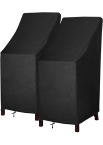 High Ba Patio Chair Cover, Stackable Outdoor Chair Covers, Durable 600D Oxford Barstool Chair Covers, Heavy Duty Waterproof