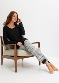 Pyjama - noir - taille 46/48 (L) - 100% coton - bonprix