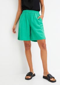 Short en lin mélangé avec taille élastiquée - vert - taille 38 - lin - bonprix