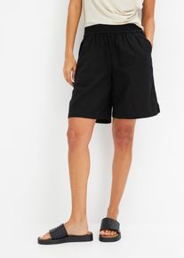 Short en lin m&eacute;lang&eacute; avec taille &eacute;lastiqu&eacute;e - noir - taille 50 - lin - bonprix