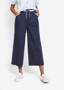 Jupe-culotte coton paper touch avec taille confortable - bleu - taille 40 avec coton - bonprix