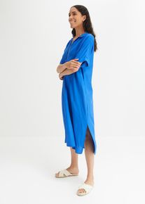 Robe col chemise à poches - bleu - taille 42 - Viscose - bonprix
