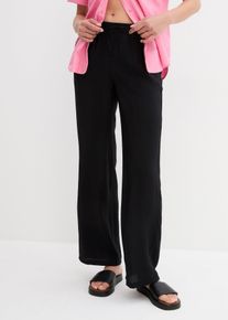 Pantalon ample à taille élastiquée en viscose mélangée - noir - taille 54 - Viscose - bonprix