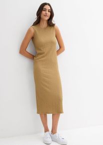 Jerseykjole i lett strukturert krepp, brun, st&oslash;rrelse 48/50 (XL), bonprix