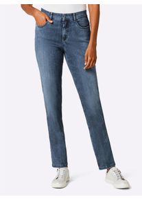 Ascari Dames 5-pocketjeans met softtouch-oppervlak in blue-stonewashed ,maat 36, Witt, 50% Katoen, 40% Lyocell, 7% Elastomultiëster, 3% Elastan