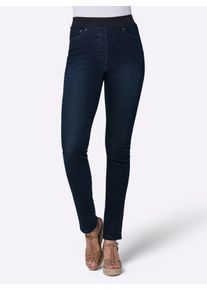 CREATION L PREMIUM Dames Jeans met ribtricotband in dark-blue ,maat 36, Witt, 56% Katoen, 19% Polyester, 14% Lyocell, 10% Viscose, 1% Elastan