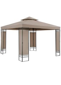 Casaria Pérgola jardín Lorca metal topo 3x3m UV50+ repelente agua