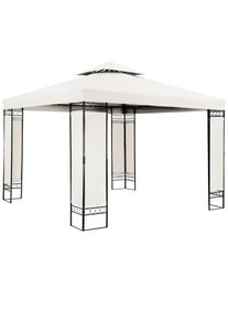 Casaria Pérgola jardín Lorca metal crema 3x3m UV50+ repelente agua