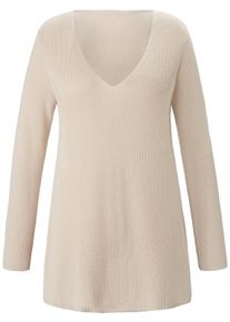 Emilia Lay - V-Pullover, beige, Gr. 54, Baumwolle