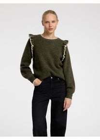 Selected Femme Dames Trui groen / wit M