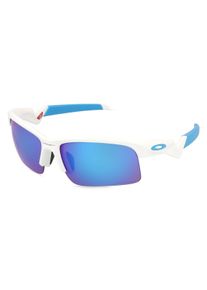 Oakley OJ9013 CAPACITOR | Kinder-Sonnenbrille | Eckig | Fassung: Polycarbonat Weiss | Glasfarbe: Blau Vollfarbig