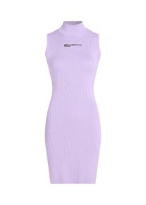 KARL LAGERFELD JEANS Strickkleid Damen lila / schwarz Größe L