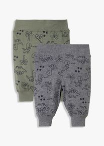 Pantaloni di jersey in puro cotone biologico (pacco da 2), Verde, Taglia 68/74, bonprix