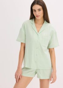 Pigiama estivo in mussola con abbottonatura - Verde - Taglia 50/52 (L) - bonprix