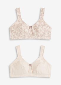 Reggiseno senza ferretto con cotone biologico (pacco da 2) - rosa - Taglia 95B - bonprix