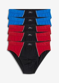 Slip alto con cotone biologico (pacco da 5), Nero, Taglia 5 (M), bonprix