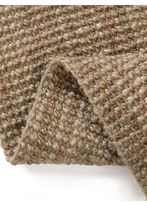 Tapis poil ras de jute Svea Marron 40x60 cm - Tapis poil court design moderne pour salon