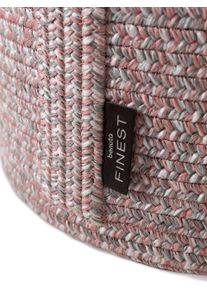 Pouf d'intérieur et d'extérieur Noe Rose 40x40x43 cm - Tapis poil court design moderne pour salon