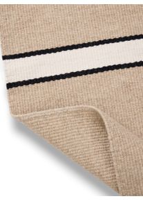 benuta Pure Chodnik wełniany Livio beżowo-czarny 70x200 cm Wełna Paski