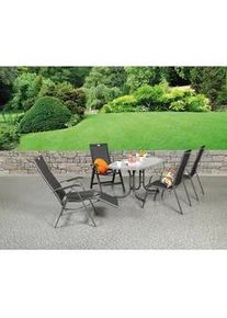 Acamp Garten-Relaxsessel , Anthrazit, Schwarz , Metall, Textil , Uni , 68x116x61 cm , klappbar, gastro- und objekttauglich, wetterbeständig, regenabweisend , Gartenmöbel, Gartenliegen, Liegestühle