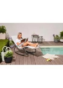 siena GARDEN Garten-Relaxliege , Grau , Metall, Kunststoff, Textil , 57x81x143 cm , wetterbeständig , Gartenmöbel, Gartenliegen, Sonnenliegen