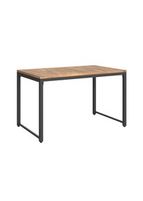 Ambia Garden Loungetisch , Naturfarben, Schwarz , Holz, Metall , Akazie , vollmassiv , rechteckig , 100x42x60 cm , Gartenmöbel, Gartentische