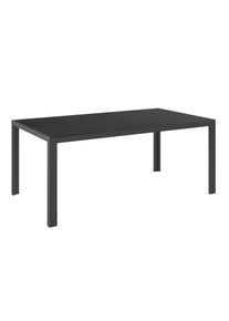 Ambia Garden Gartentisch , Schwarz , Metall, Kunststoff , rechteckig , Flachrohr , 180x74x100 cm , Gartenmöbel, Gartentische