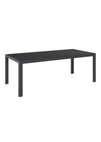 Ambia Garden Gartentisch , Schwarz , Metall, Kunststoff , rechteckig , Flachrohr , 210x74x100 cm , Gartenmöbel, Gartentische