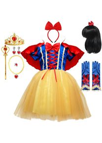 Snow White Princess Dress for Girl Costume with Cloak Summer Halloween Party Costume Clothing Sets Kids Clothes Girls Dresses