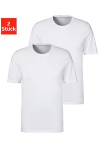 s.Oliver Heren T-shirt in wit ,maat M, Witt, 95% Katoen, 5% Elastan