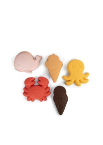 FILIBABBA Silicone Sand Toys Peach Mix bath toy 5 pc