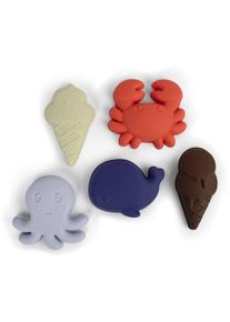FILIBABBA Silicone Sand Toys Blue Mix bath toy 5 pc