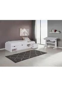 Mid.you Einzelzimmer , Weiß , Holz , Kiefer , massiv , Lattenrost, mit Schubkästen , Schlafzimmer, Komplette Schlafzimmer und Serien, Schlafzimmerserien