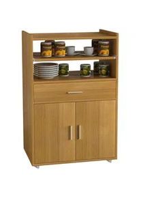 Mid.you Servierwagen , Buchefarben , Kunststoff , 1 Schubladen , 59x92x40 cm , Stauraum, offenes Fach , Esszimmer, Servierwagen