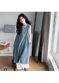 Loose Style Kids Luxury Summer Denim Dresses for Teenage Girl High Fashion Street Outfits Children Casual Sleeveless Jeans Dress