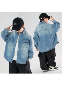 Autumn Boy Children Fashion Cool Denim Jacket Coat Stylish Kids Boys Casual Denim Clothing Outfit Age 5 7 9 10 11 13 14 Years
