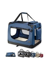 Lionto Hundetransportbox - faltbar - blau XL