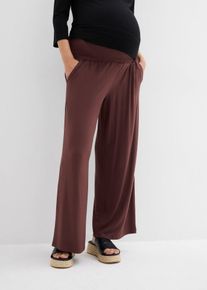 Spodnie ciążowe culotte z wiskozy, Loose Fit, brązowy, 40/42, bonprix