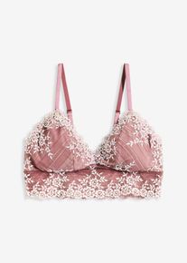 bonprix Női Bustier melltartó színes csipkéből, lila, 34