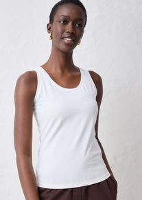 bonprix Mujer, Top con contenido de seda, blanco, 48/50