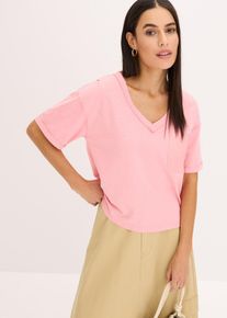 bonprix Shirt oversize z czystej bawełny, różowy, 52/54