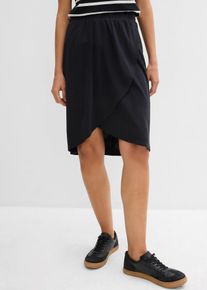 bonprix Mujer, Falda de punto de mezcla de viscosa fluida, negro, 36/38