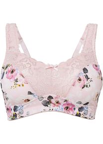 bonprix Mujer, Sujetador reductor sin aros con tirantes acolchados, rosa, 125